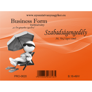 Szabadságengedély A6 50x2pld B.18-49.