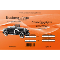 Személygépkocsi menetlevél 100 lapos A5 -D.gépj.36. -  Business Form