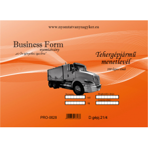 Tehergépjármű menetlevél 100 lapos A4  -D.gépj.21. - Business Form