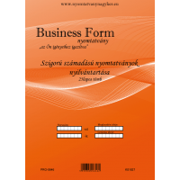 Szigorú számadású nyomtatványok nyílvántartása A4 25 lapos- Business Form